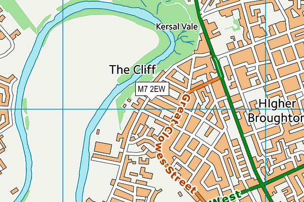 M7 2EW map - OS VectorMap District (Ordnance Survey)