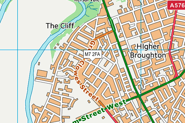 M7 2FA map - OS VectorMap District (Ordnance Survey)