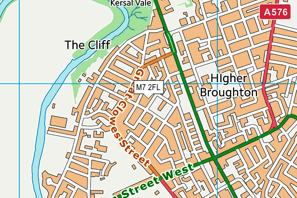 M7 2FL map - OS VectorMap District (Ordnance Survey)