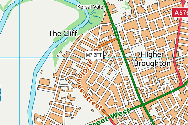 M7 2FT map - OS VectorMap District (Ordnance Survey)