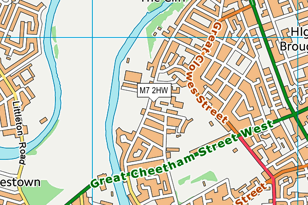 M7 2HW map - OS VectorMap District (Ordnance Survey)