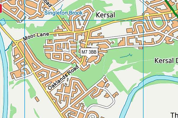 M7 3BB map - OS VectorMap District (Ordnance Survey)