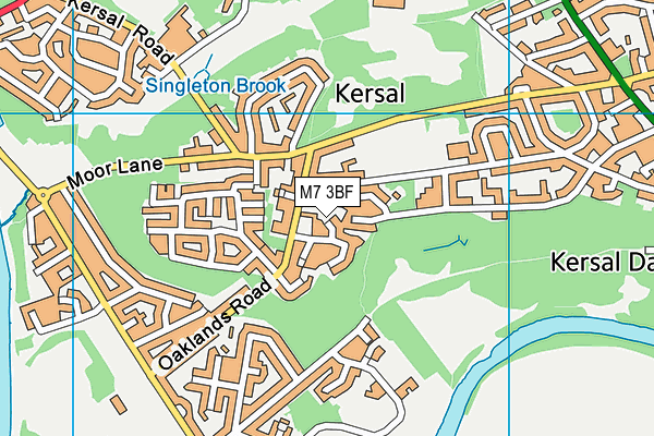 M7 3BF map - OS VectorMap District (Ordnance Survey)