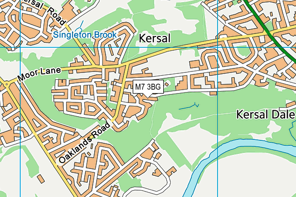 M7 3BG map - OS VectorMap District (Ordnance Survey)