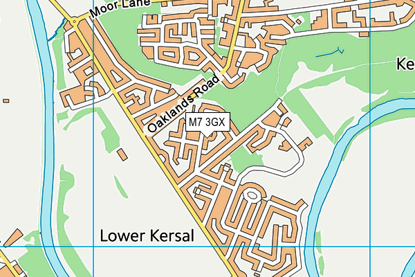 M7 3GX map - OS VectorMap District (Ordnance Survey)