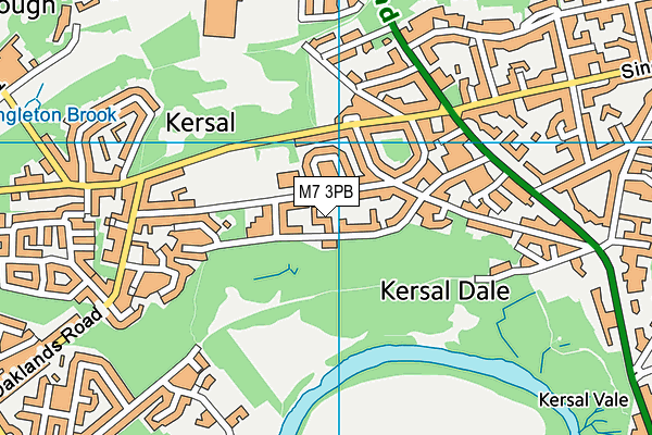 M7 3PB map - OS VectorMap District (Ordnance Survey)