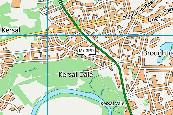 M7 3PD map - OS VectorMap District (Ordnance Survey)