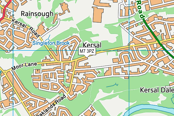 M7 3PZ map - OS VectorMap District (Ordnance Survey)