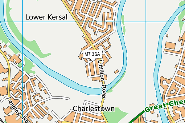 M7 3SA map - OS VectorMap District (Ordnance Survey)