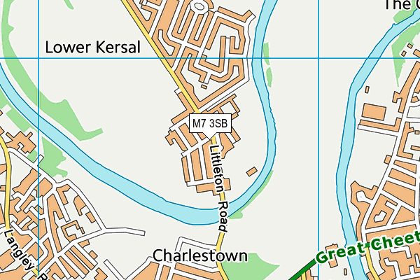 M7 3SB map - OS VectorMap District (Ordnance Survey)