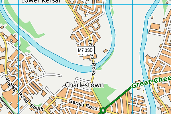 M7 3SD map - OS VectorMap District (Ordnance Survey)