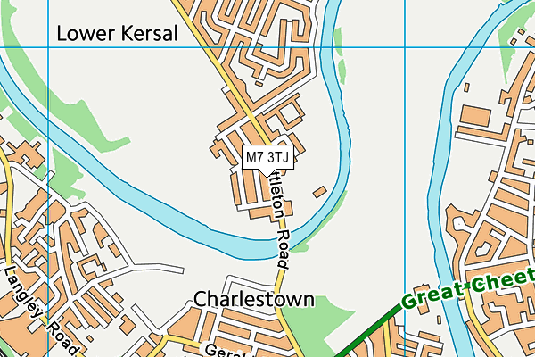 M7 3TJ map - OS VectorMap District (Ordnance Survey)