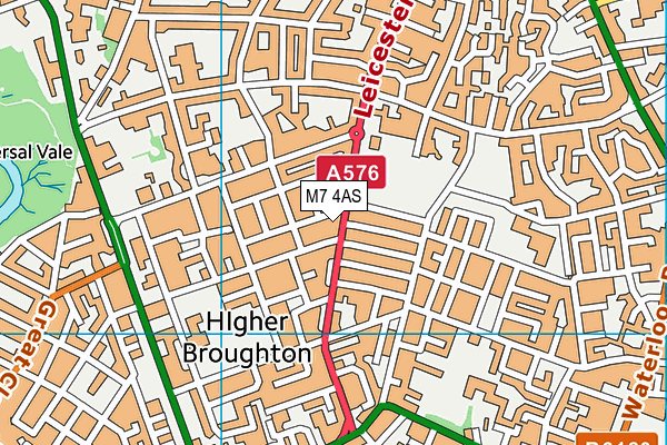 M7 4AS map - OS VectorMap District (Ordnance Survey)