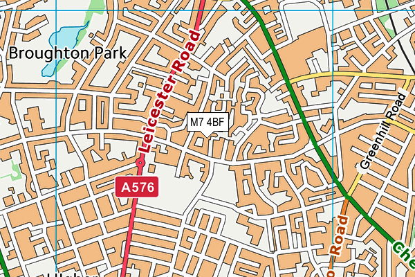 M7 4BF map - OS VectorMap District (Ordnance Survey)