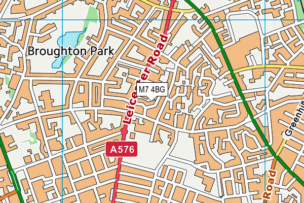 M7 4BG map - OS VectorMap District (Ordnance Survey)