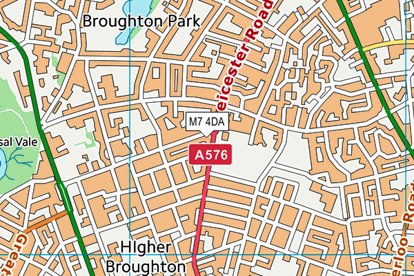 Bnos Yisroel School Manchester map (M7 4DA) - OS VectorMap District (Ordnance Survey)