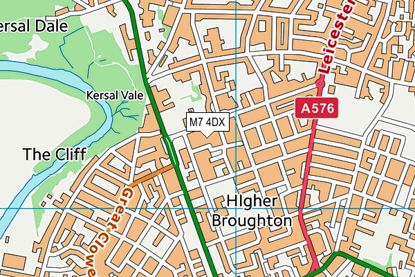 M7 4DX map - OS VectorMap District (Ordnance Survey)
