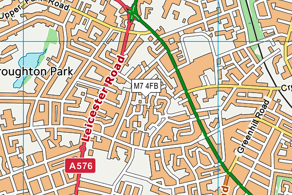 M7 4FB map - OS VectorMap District (Ordnance Survey)