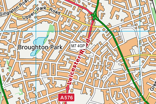 M7 4GP map - OS VectorMap District (Ordnance Survey)