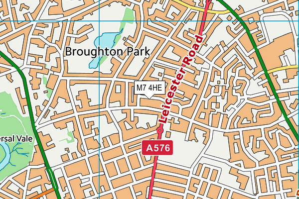 M7 4HE map - OS VectorMap District (Ordnance Survey)