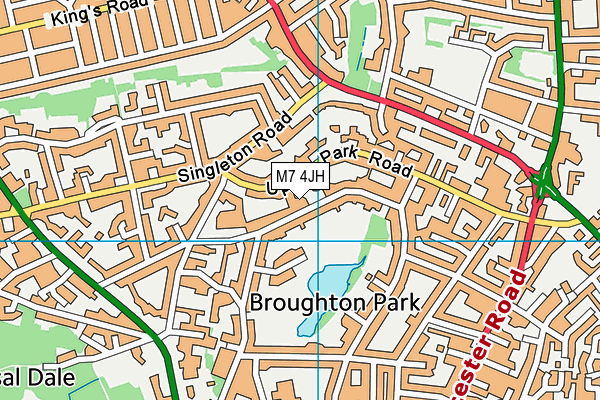 M7 4JH map - OS VectorMap District (Ordnance Survey)