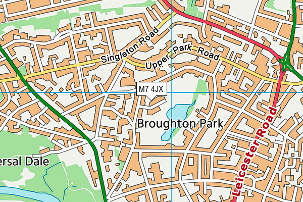 M7 4JX map - OS VectorMap District (Ordnance Survey)