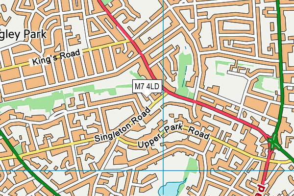 M7 4LD map - OS VectorMap District (Ordnance Survey)