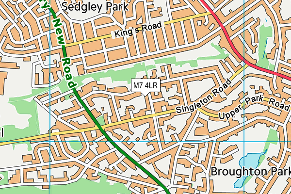 M7 4LR map - OS VectorMap District (Ordnance Survey)