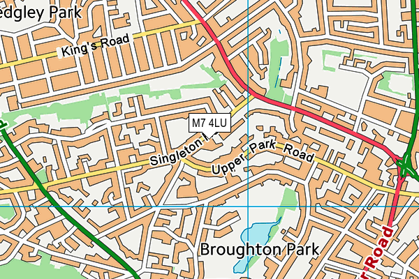 M7 4LU map - OS VectorMap District (Ordnance Survey)