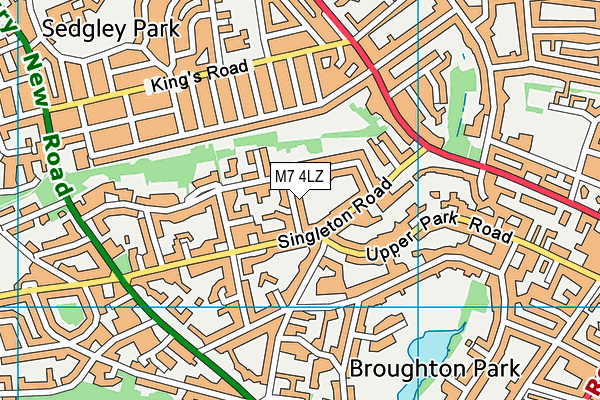 M7 4LZ map - OS VectorMap District (Ordnance Survey)