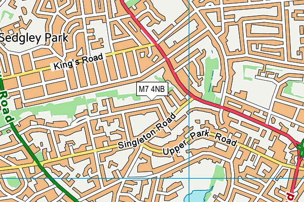 M7 4NB map - OS VectorMap District (Ordnance Survey)