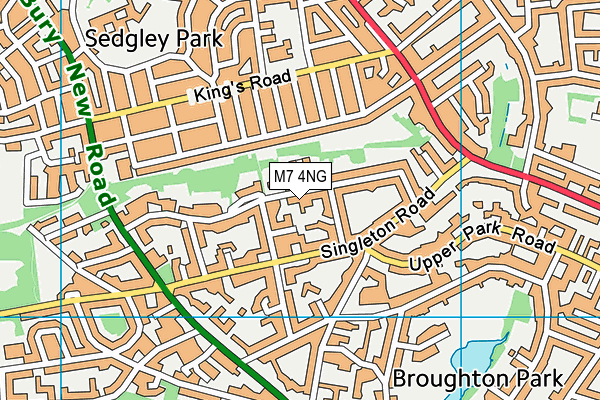 M7 4NG map - OS VectorMap District (Ordnance Survey)