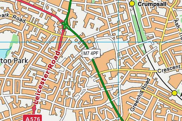 M7 4PF map - OS VectorMap District (Ordnance Survey)