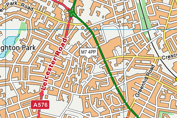 M7 4PP map - OS VectorMap District (Ordnance Survey)