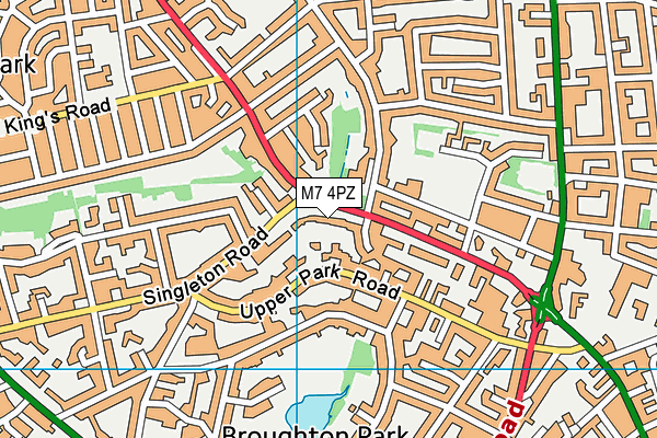 M7 4PZ map - OS VectorMap District (Ordnance Survey)