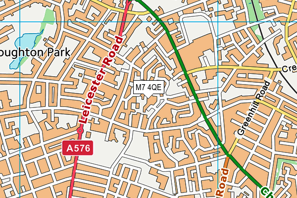 M7 4QE map - OS VectorMap District (Ordnance Survey)