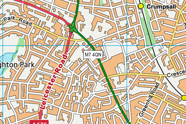 M7 4QN map - OS VectorMap District (Ordnance Survey)