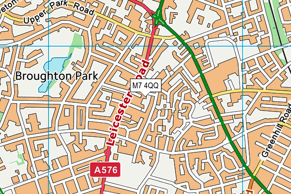 M7 4QQ map - OS VectorMap District (Ordnance Survey)