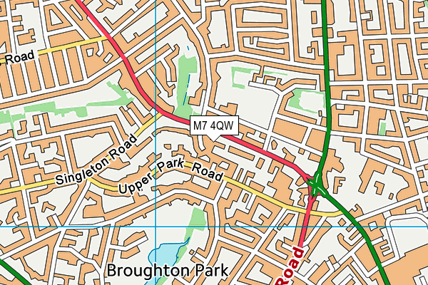 M7 4QW map - OS VectorMap District (Ordnance Survey)