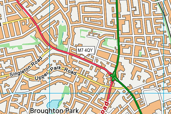 Manchester Jewish School for Special Education map (M7 4QY) - OS VectorMap District (Ordnance Survey)