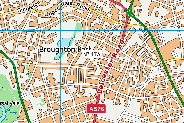 M7 4RW map - OS VectorMap District (Ordnance Survey)