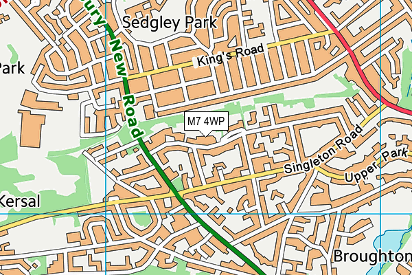 St Philip's RC Primary School map (M7 4WP) - OS VectorMap District (Ordnance Survey)
