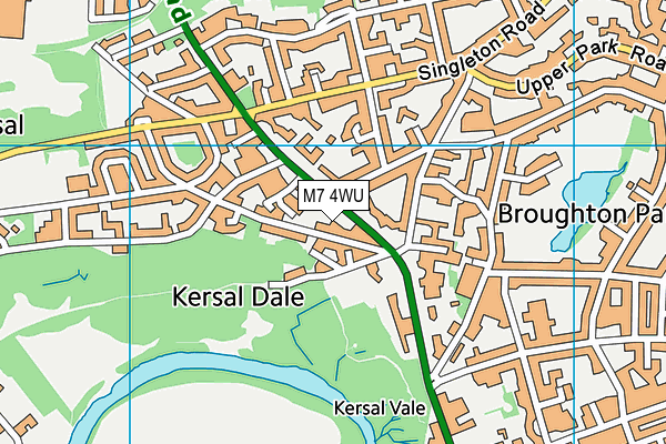 M7 4WU map - OS VectorMap District (Ordnance Survey)