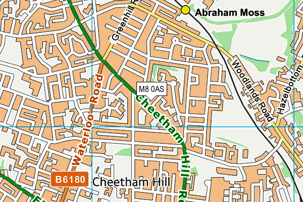 M8 0AS map - OS VectorMap District (Ordnance Survey)