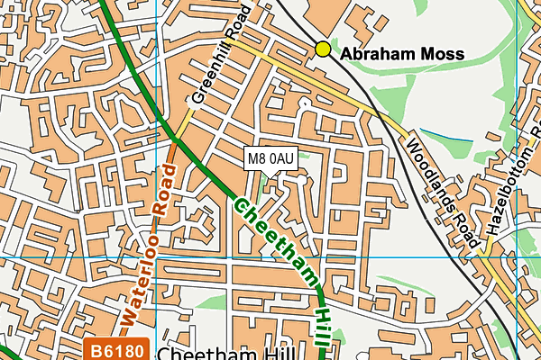 M8 0AU map - OS VectorMap District (Ordnance Survey)