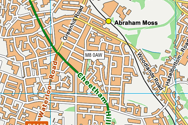 M8 0AW map - OS VectorMap District (Ordnance Survey)