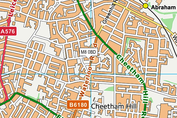 M8 0BD map - OS VectorMap District (Ordnance Survey)