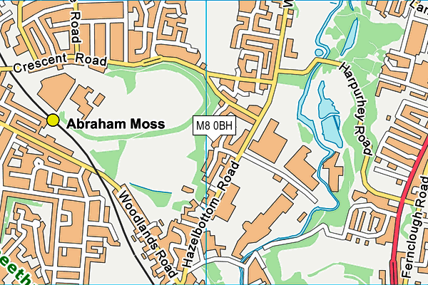 M8 0BH map - OS VectorMap District (Ordnance Survey)