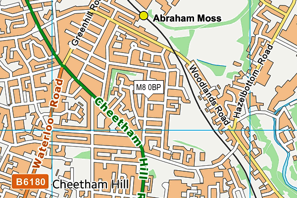 M8 0BP map - OS VectorMap District (Ordnance Survey)