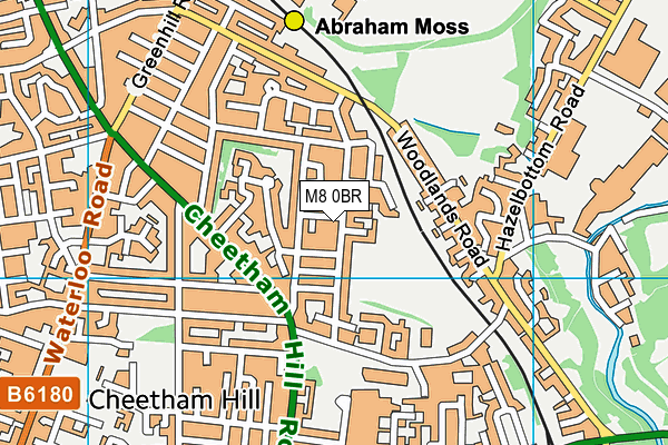 M8 0BR map - OS VectorMap District (Ordnance Survey)